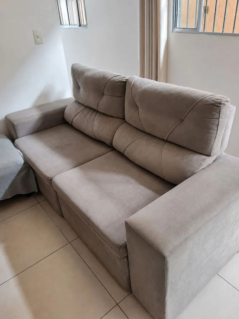 Sofá Retrátil Reclinável 3 Lugares Suede - Phormatta Evolution SMP