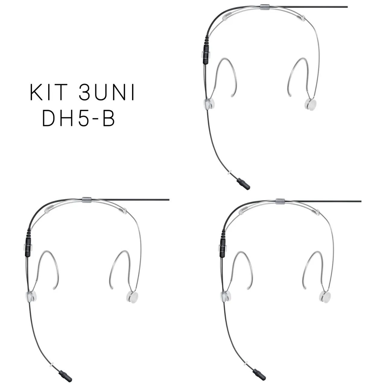 Kit 3 Headset Profissional Discreto DH5-B SHURE Original 