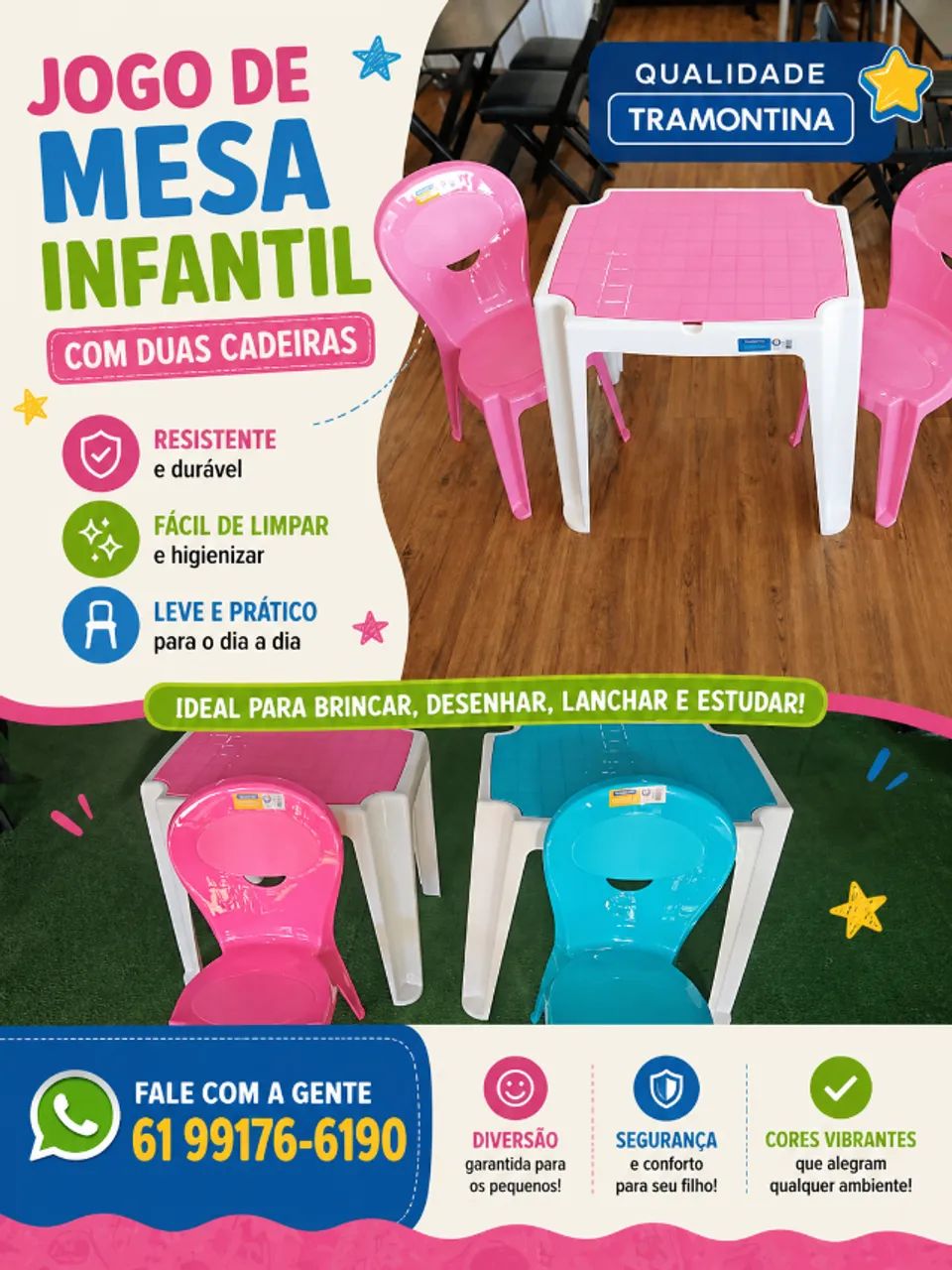 Mesa e Cadeira Infantil Tramontina
