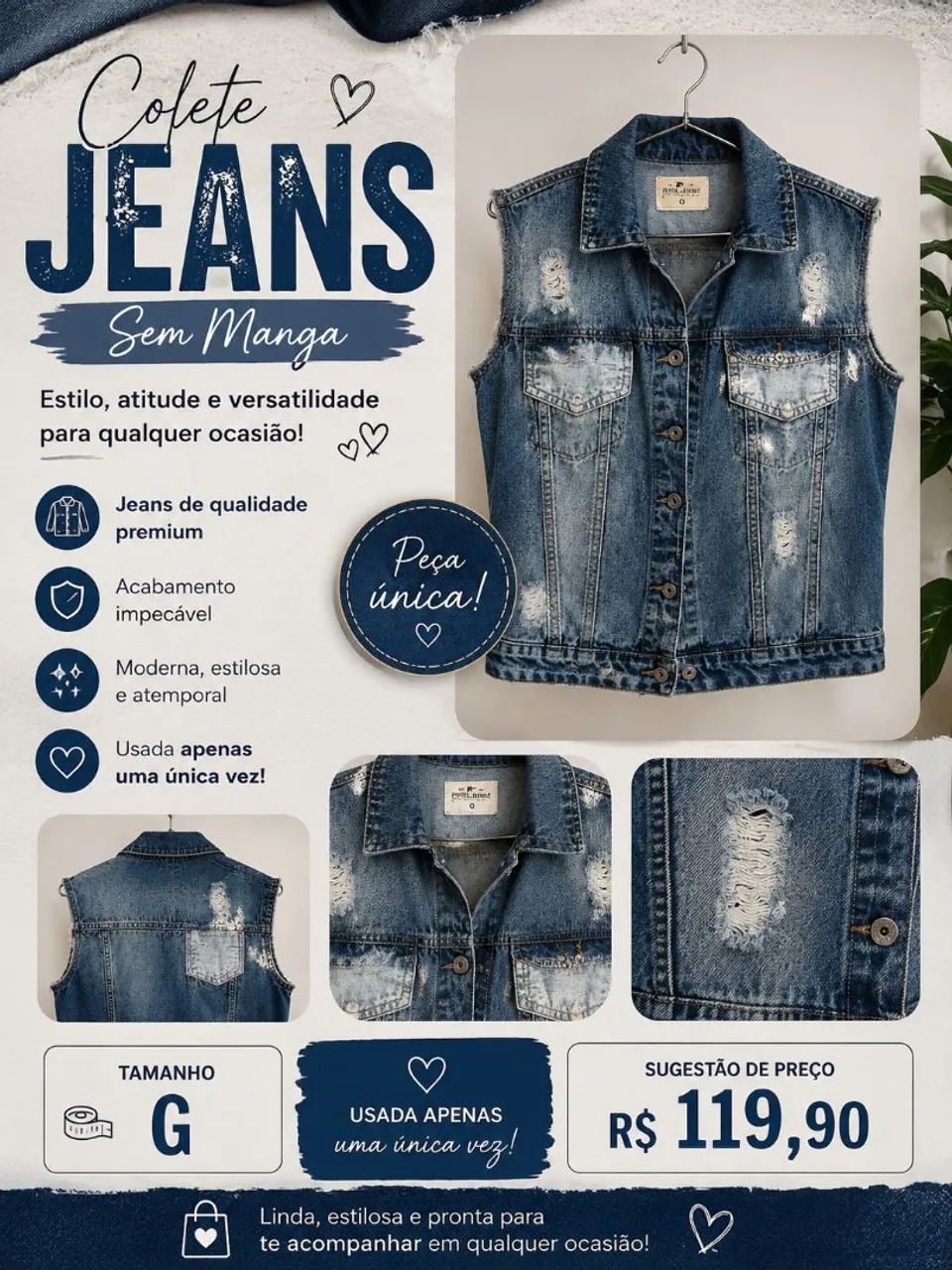 Colete Jeans