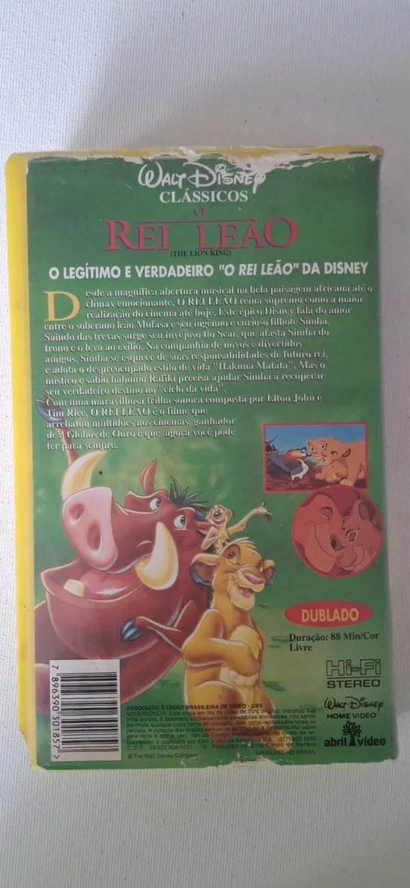 fita vhs rei leao disney usada - Foto 2