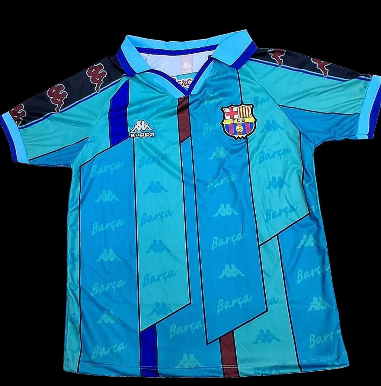 Camisa Retrô Barcelona Barça Ronaldo 1996/97 -  Away Azul Pronta Entrega - Foto 2