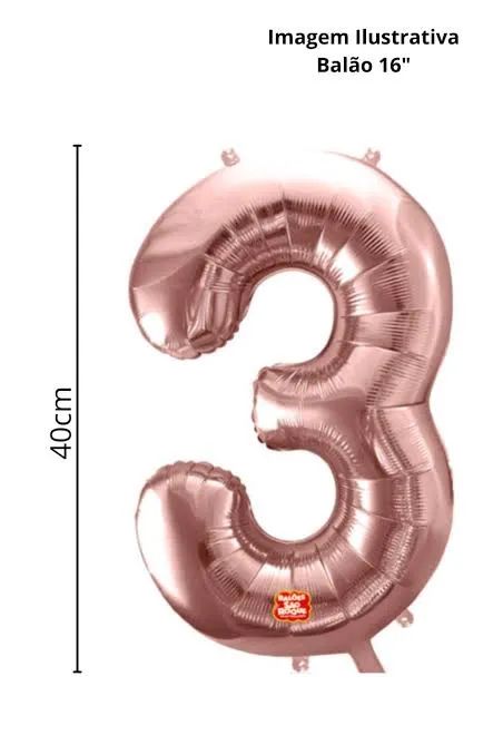 Balão número 3 - rose gold - Foto 3