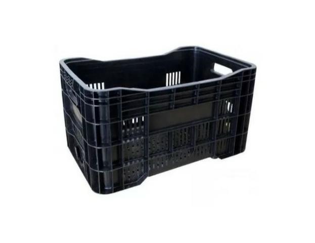 Caixa Multiuso Vazada 56x36x31cm Preta - Kit 06 Unds