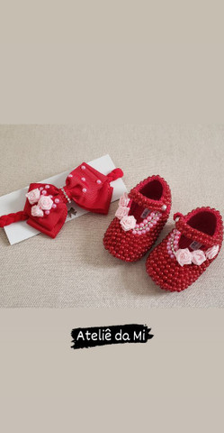 sapatinho de bebe bordado
