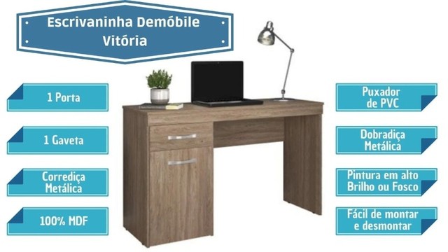 Escrivaninha Vitoria - Montagem Grátis - Foto 2