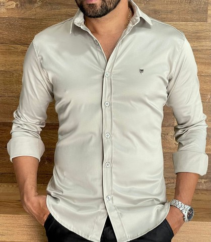 Camisas no Algodão Slim