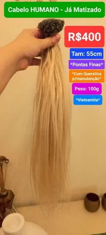 Cabelo Humano Vietnamita Loiro Mesclado 55cm-100g Mega Hair