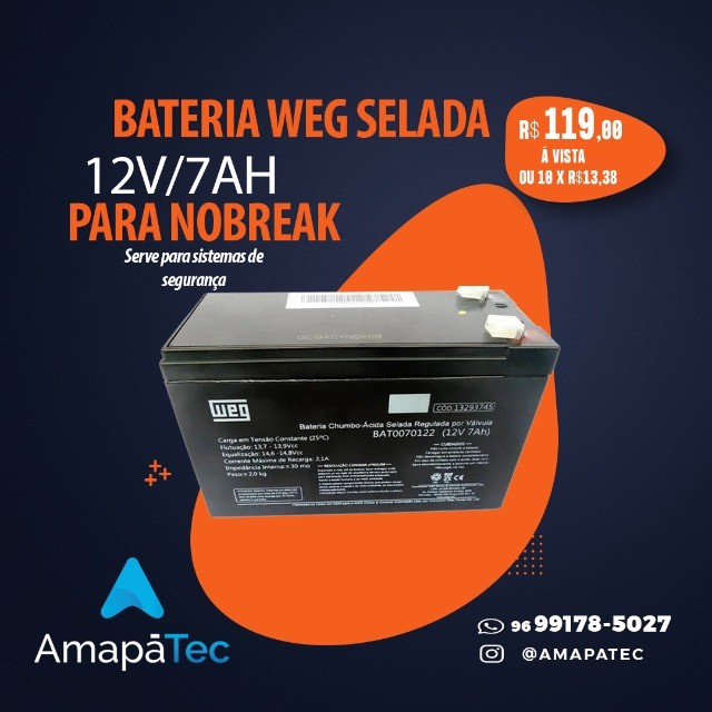 Bateria WEG Selada - VRLA 12V/7AH 13293745