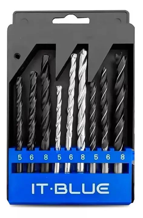 Kit Brocas Aço Resistente 9 Peças Concreto Madeira Meta - Loja Natan Abreu 