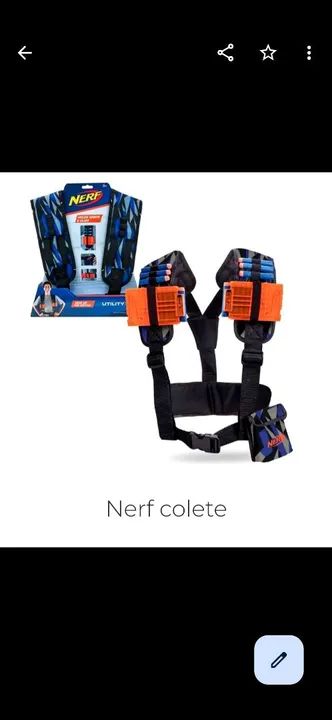 4 Colete Nerf para brincar de guerra novo e usado