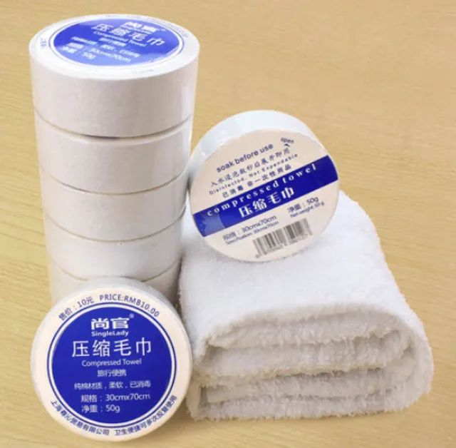 EDC Toalhinha de rosto  comprimida não tecida descartável branca ideal para KIt de Primeir - Foto 5