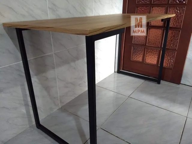 Mesa Escrivaninha grande em aço Amadeirado - Foto 5