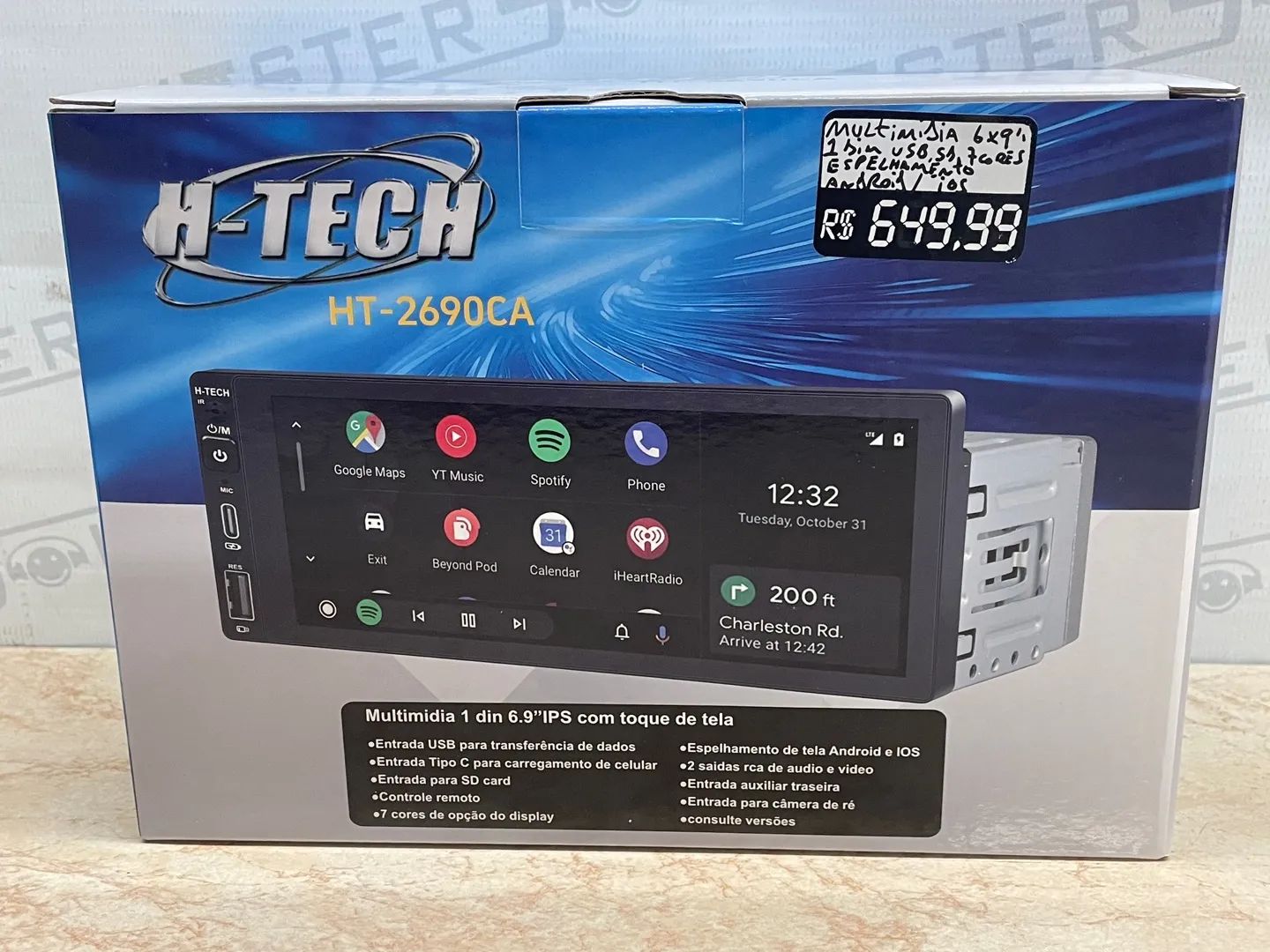 Multimídia 6x9? 1dim espelhamento iOS Android 