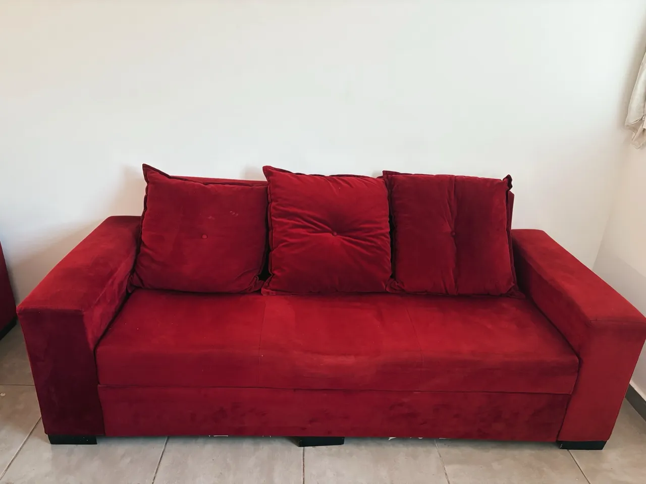 Sofá Vermelho 3 Lugares