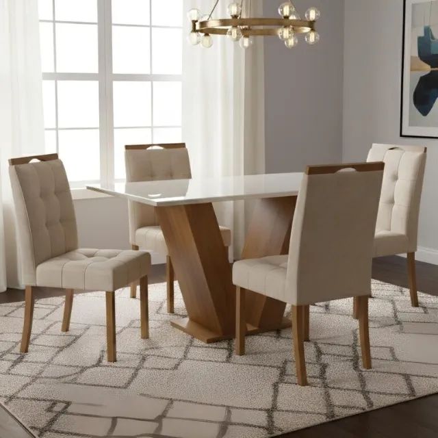 Mesa de Jantar  Classic 1,20 com 4 Cadeiras - WM DECOR - Foto 3