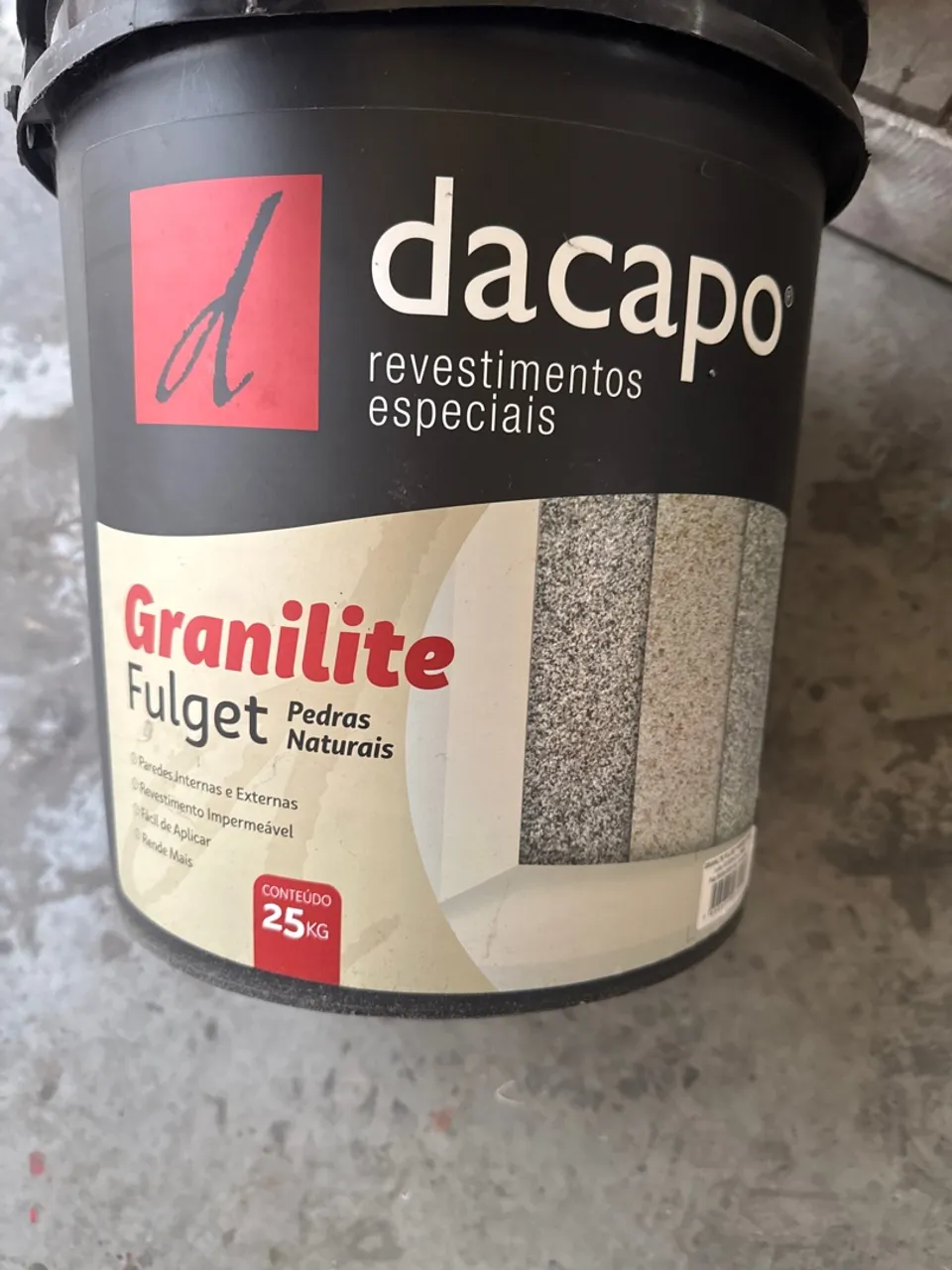 Granilite Fulget Pedras Naturais 25kg - Revestimento Impermeável cor cinza