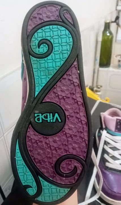 Tênis Vibe - Roxo e Azul - Tamanho 35 - Foto 4