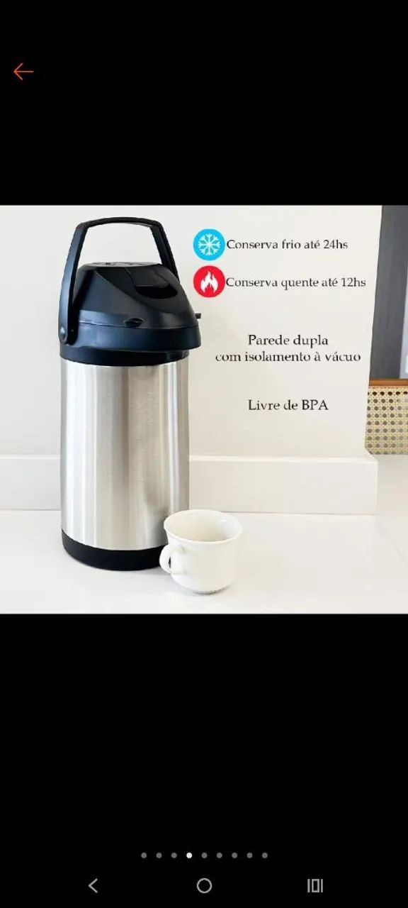 Garrafa Térmica de Aço Inox com Bomba - Foto 2