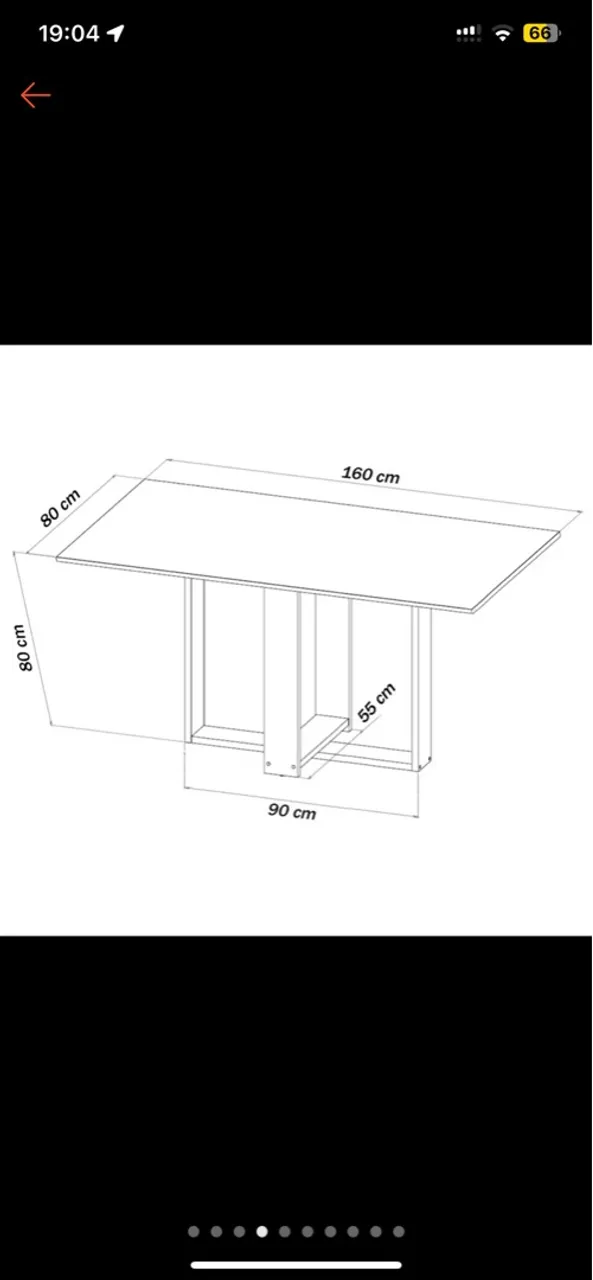 Mesa de jantar moderna - 160x80cm