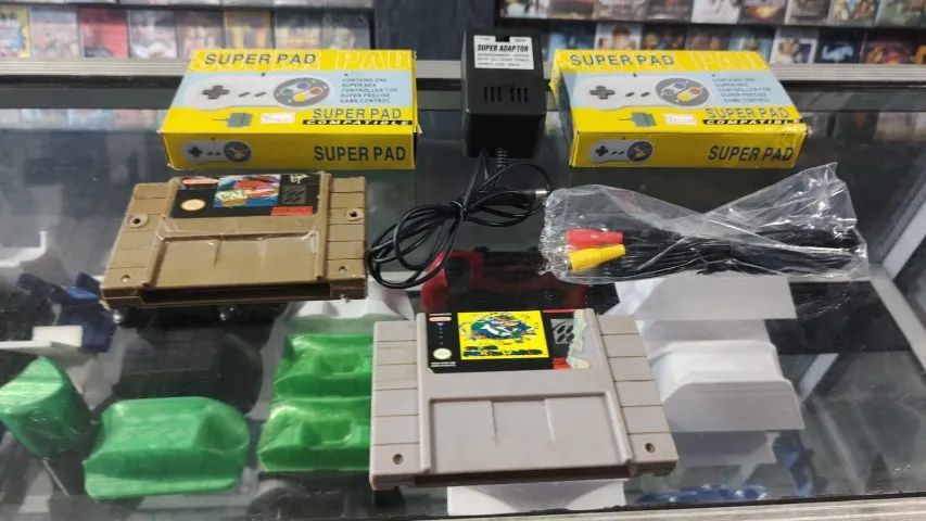 SUPER NINTENDO COM 2 CONTROLES 2 FITAS E CABOS - Foto 3
