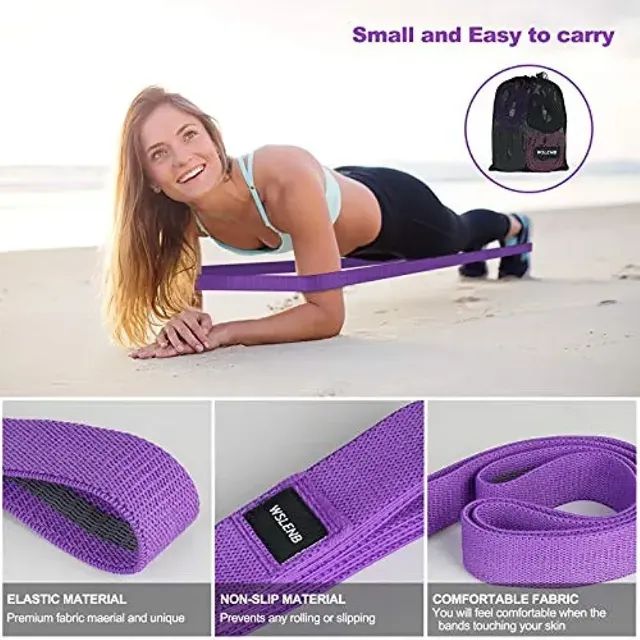 Kit 4 Faixas Elásticas para Exercícios/Peças revestidas com tecido premium/4 intensidades - Foto 5