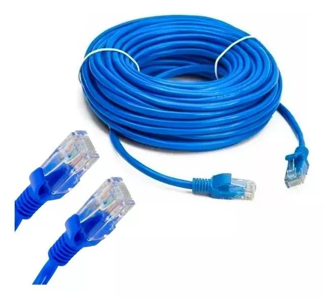 Cabo De Rede 30m Internet Conector Rj45 Internet Crimpado Cat5 - Loja Coimbra Computadores - Foto 4