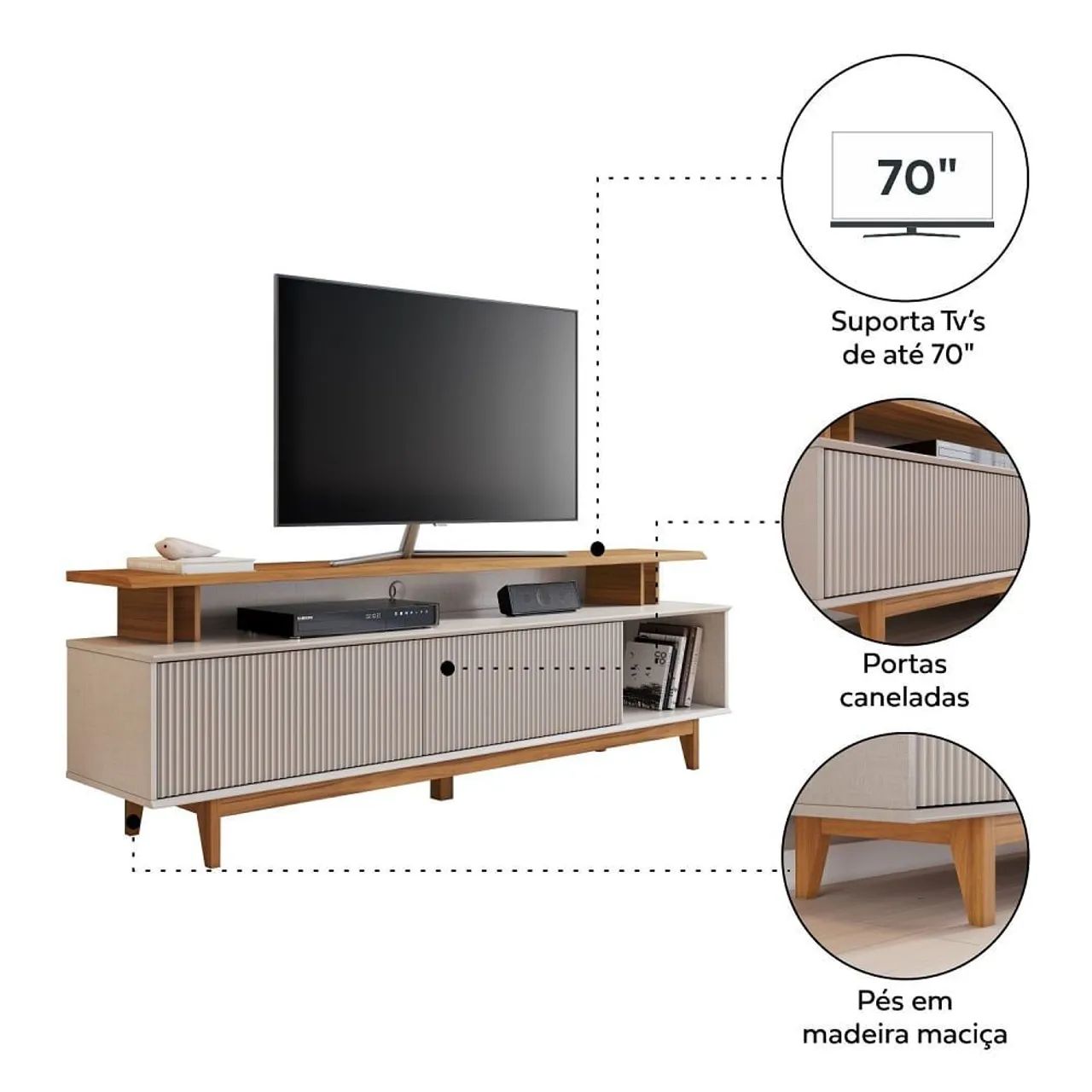 Bancada TV até 70 polegadas _ Entrega grátis Fortaleza! - Foto 3