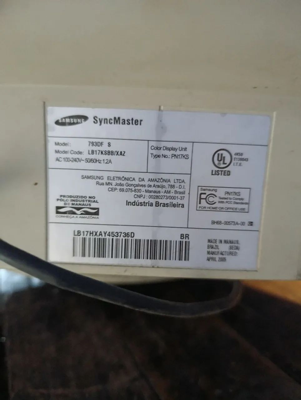 Monitor turbo 17 polegadas Samsung 64292067444097121