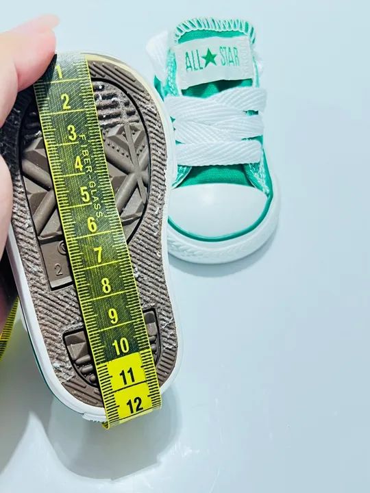 Tênis Converse Verde Bebê - Tamanho Pequeno - Foto 3