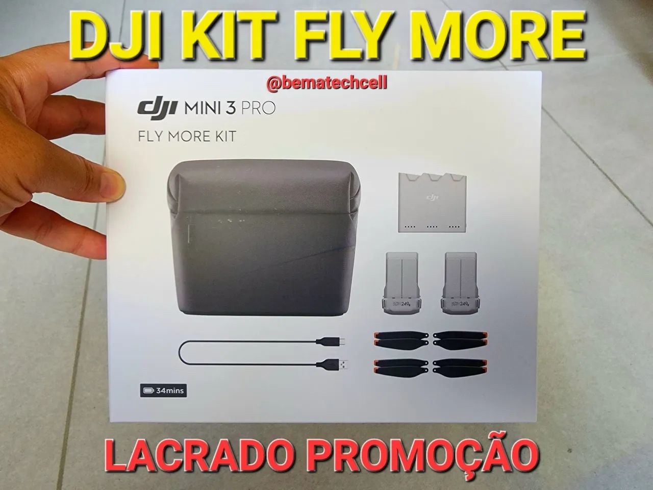 Kit Fly More DJI Mini 3 (Lacrado) 34 Minutos mini 3 Mini 3 Pro Mini 4 