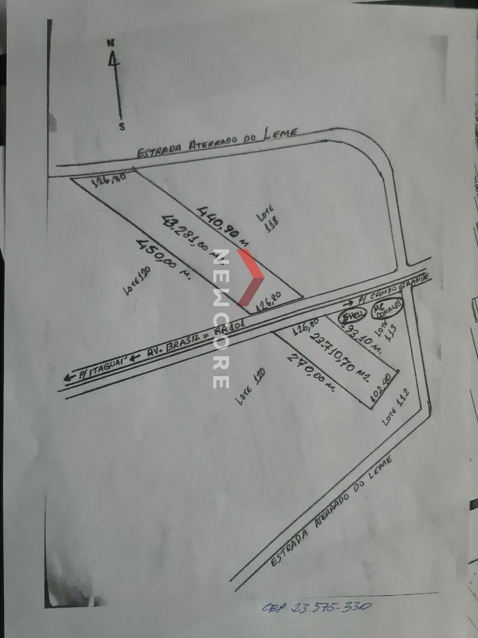 Lote em Estrada Aterrado do Leme - Santa Cruz - Rio de Janeiro/RJ