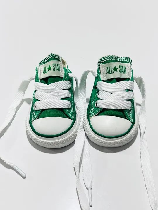 Tênis Converse Verde Bebê - Tamanho Pequeno - Foto 6