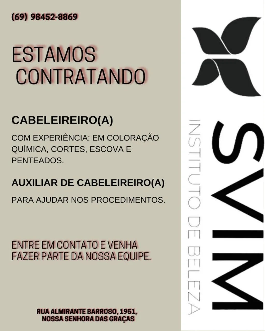 Vaga de cabeleireiro 