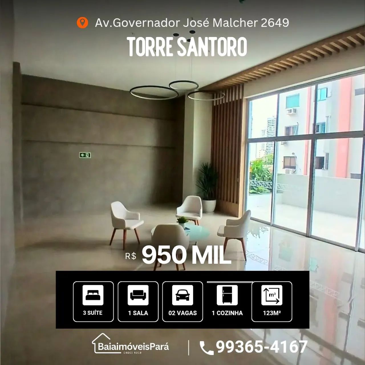 Edifício Torre Santoro, 3 suítes,2 vagas em Belém -Pará - Foto 4