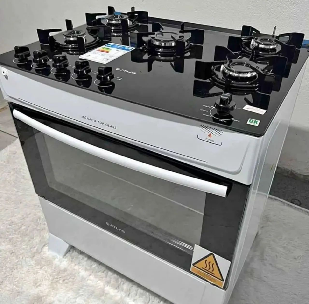 Fogão Mônaco top glass 5 bocas novo