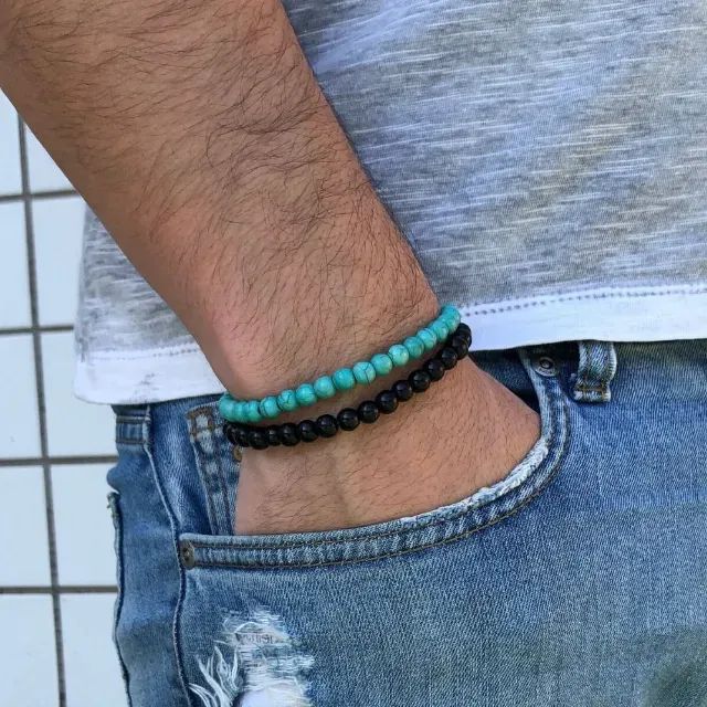 Kit de Pulseiras de Miçanga Masculina - Foto 5