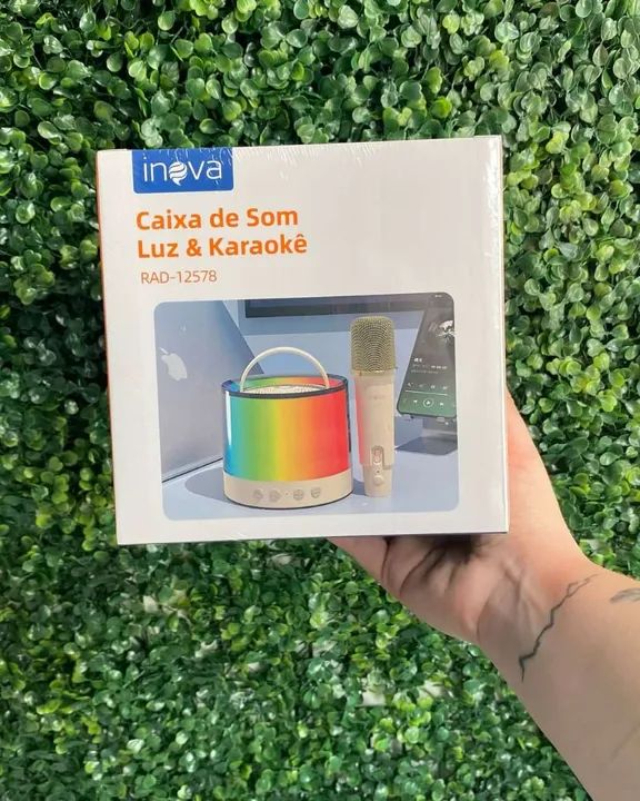 Caixa de Som com Luz e Karaokê Inova RAD-12578