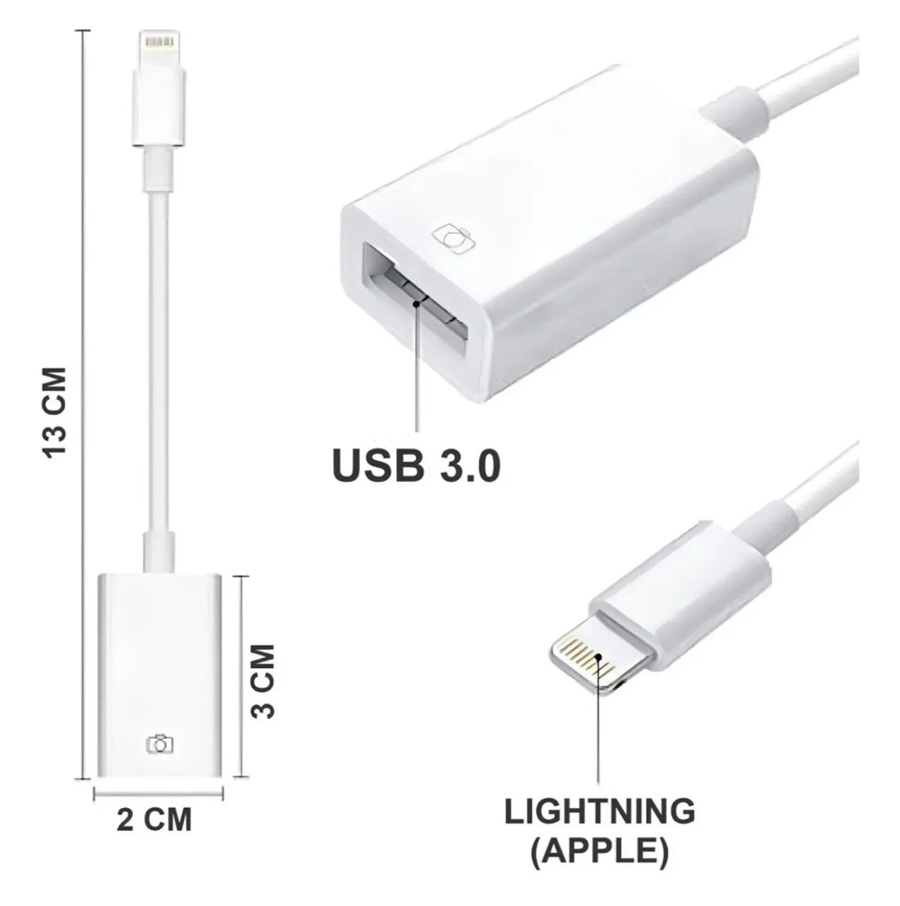 Cabo USB Lightning otg pendriver - Foto 4