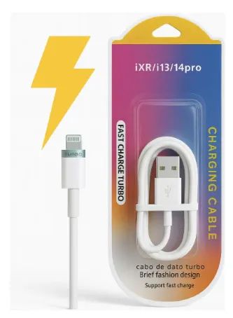 Cabo Fast Charge Turbo Usb Iphone 1m Lightning Compatível Branco - Foto 2
