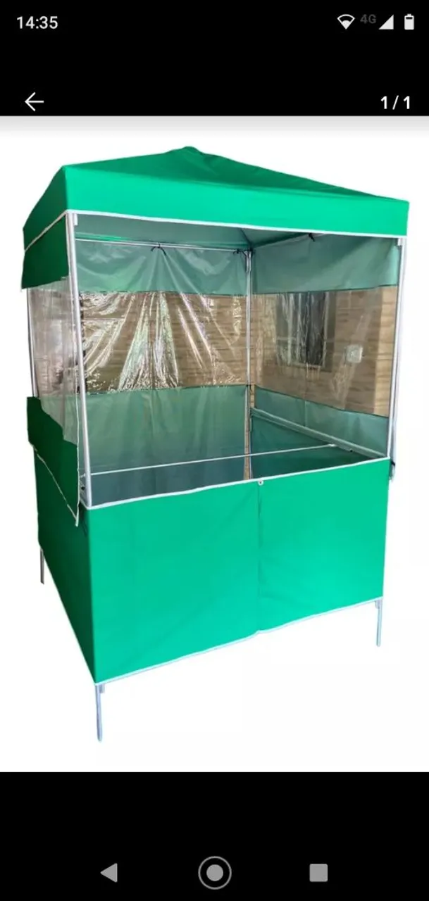 Tenda com estrutura para comércio