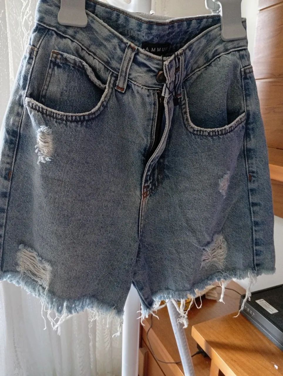 Shorts Jeans Destroyed Feminino - Foto 2