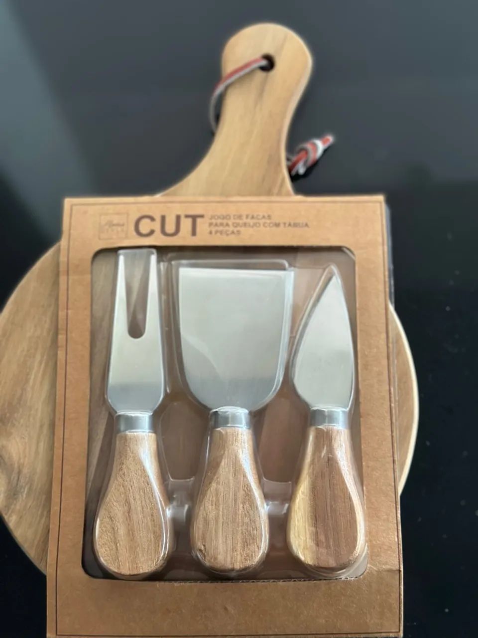 Jogo de Facas para Queijo com Tábua - 4 Peças - Foto 3