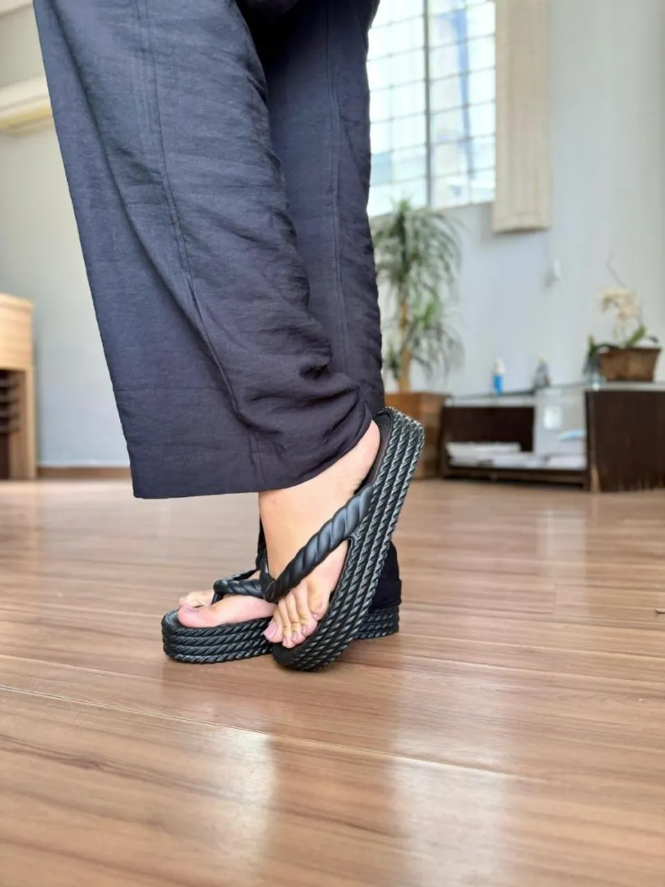 Chinelo Plataforma Preto