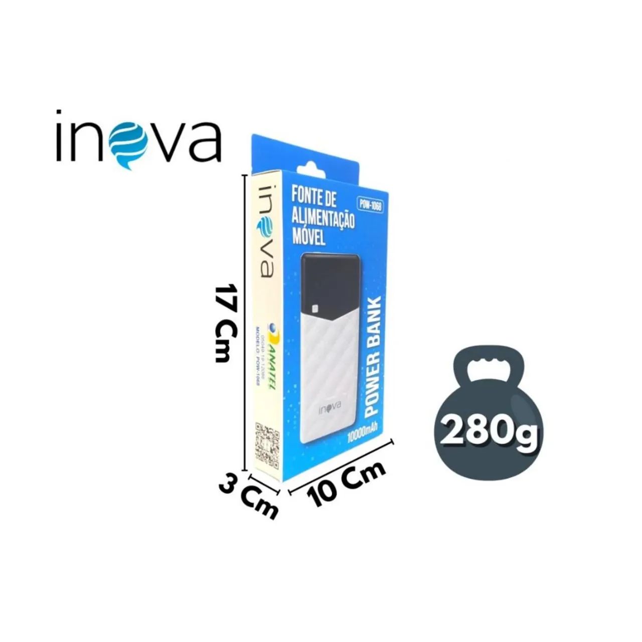 Carregador Portátil 10000mAh Power Bank Inova 2 Cargas Completas - Foto 2