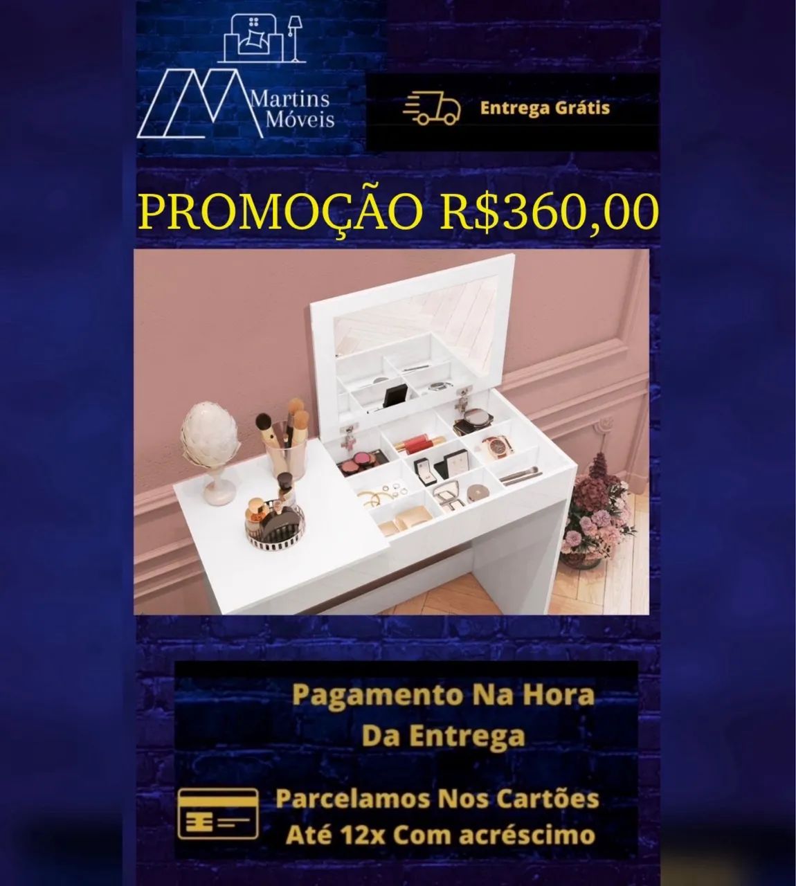 GRANDE  PROMOÇÃO PENTEADEIRA COM ESPELHO ENTREGA GRATIS E ACEITA CARTÃO