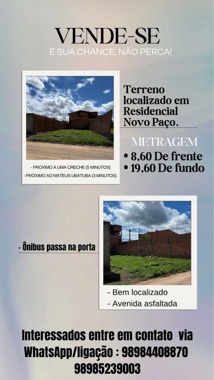 VENDE-SE TERRENO