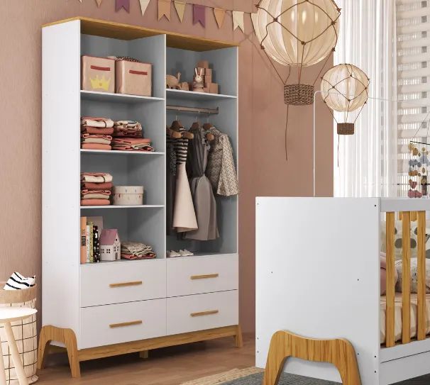 Roupeiro Infantil Guti Peroba, 100% MDF  - Foto 2