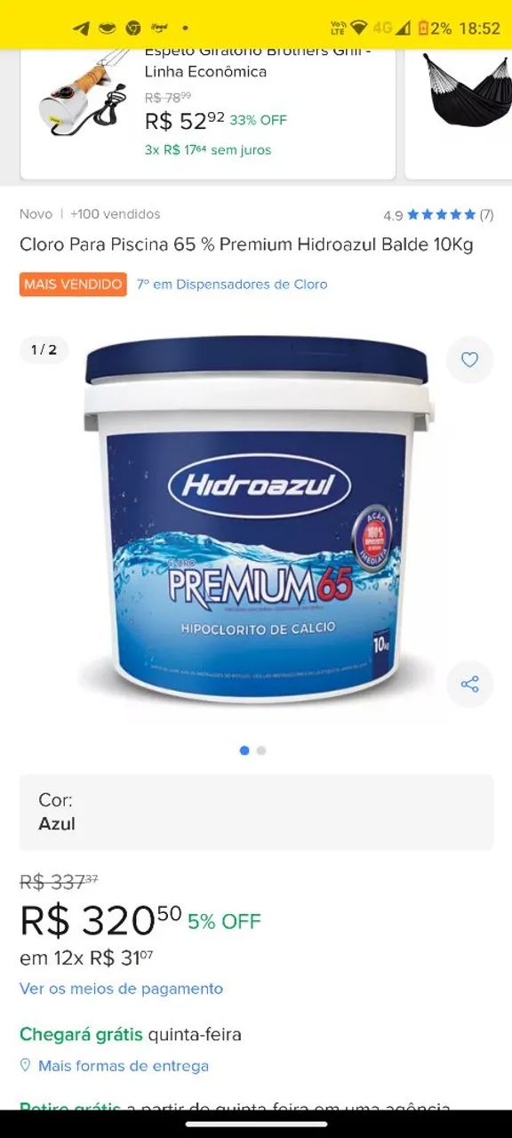 Desinfetante de Cálcio Premium 65% para piscinas - 10kg - Foto 4