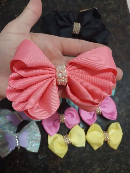 Kit com 8 laços de cabelo p/ meninas - Foto 2